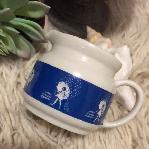 EUC-Vintage Morton Salt Creamer Jar-White/Blue - Picture 8 of 9